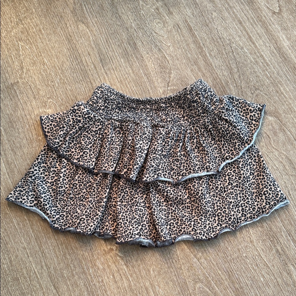 Zara Black and Gray Animal Print Mini Skirt